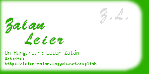 zalan leier business card
