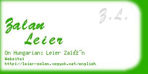 zalan leier business card